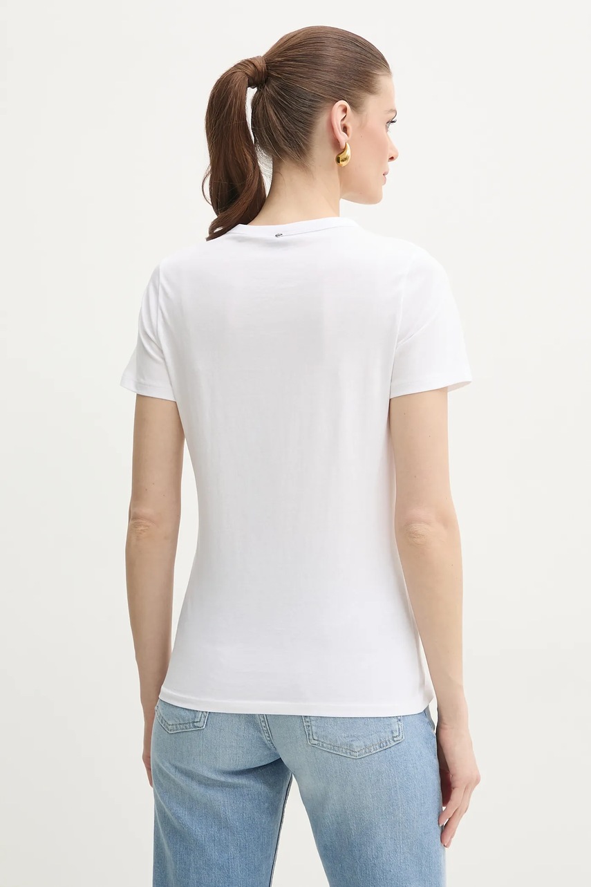 Βαμβακερό μπλουζάκι BOSS Orange γυναικείο, χρώμα: άσπρο, 50540260 φωτογραφία