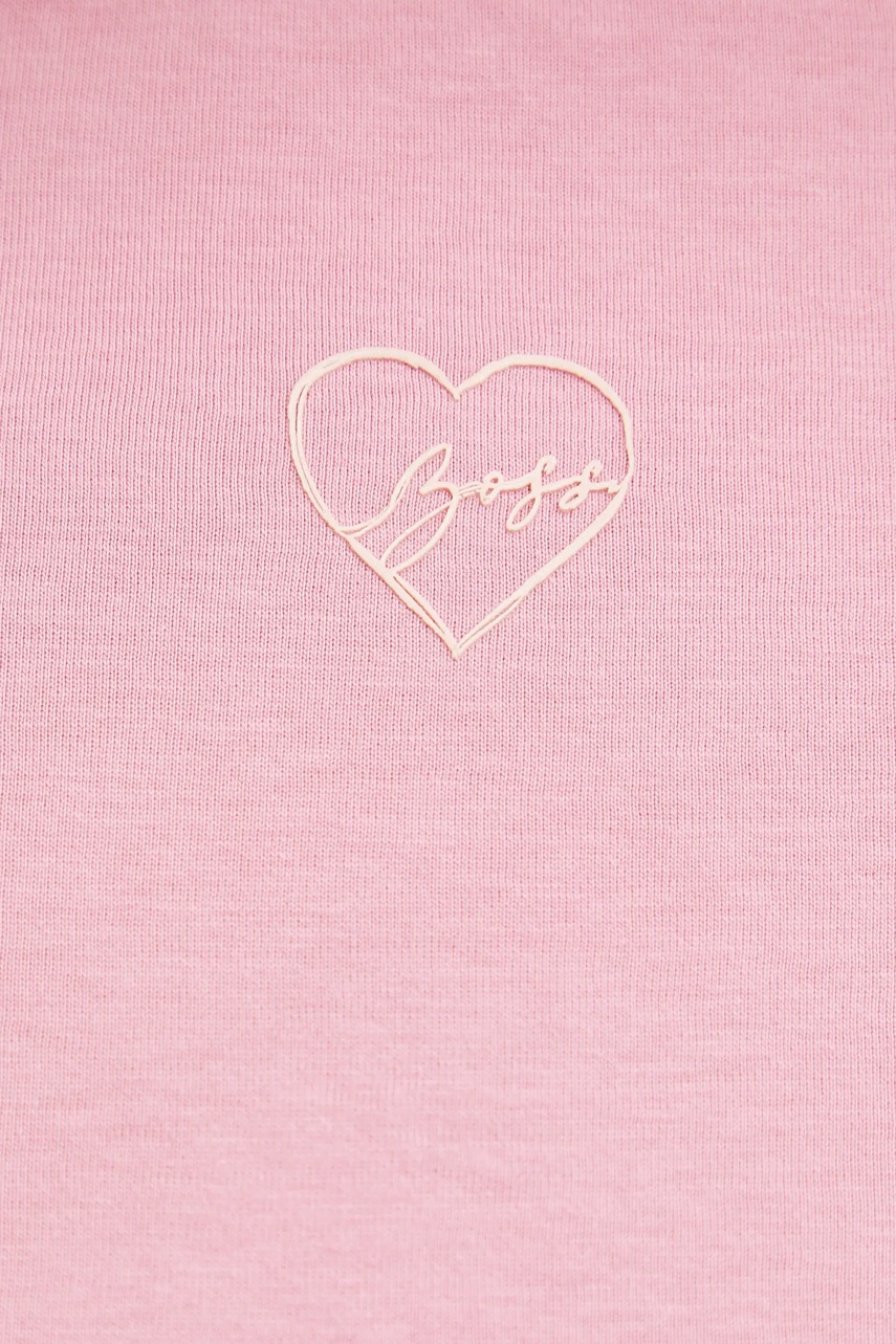 Βαμβακερό μπλουζάκι BOSS Orange γυναικείο, χρώμα: μοβ, 50540260 φωτογραφία