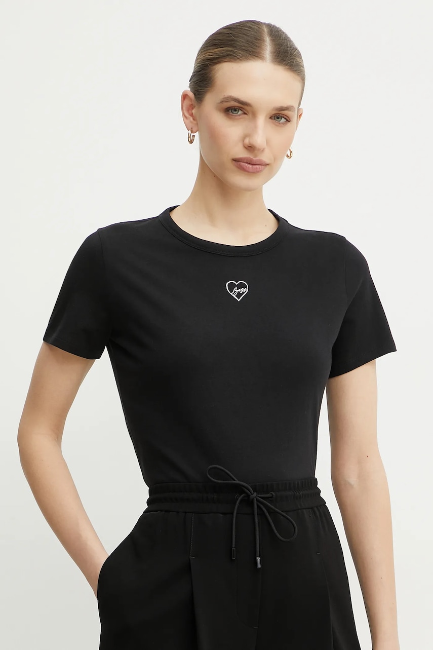 BOSS Orange tricou din bumbac femei, culoarea negru, 50540260 BOSS Orange tricou din bumbac femei, culoarea negru, 50540260