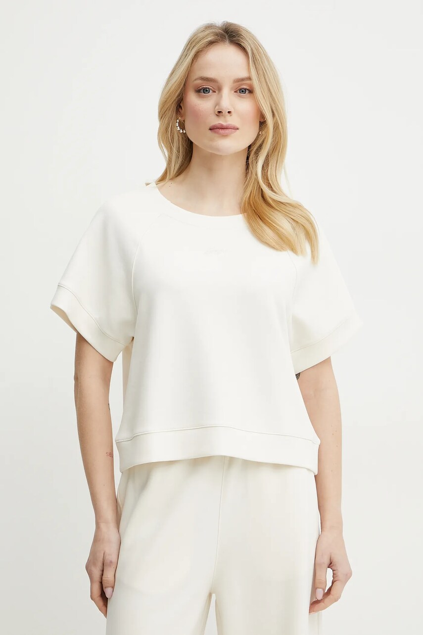 BOSS Orange tricou femei, culoarea bej, 50541011