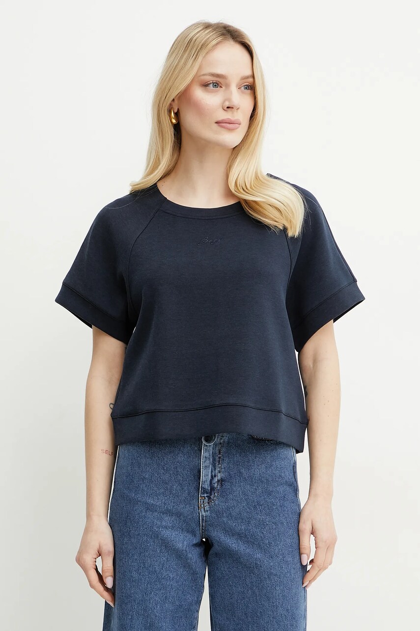 BOSS Orange tricou femei, culoarea albastru marin, 50541011