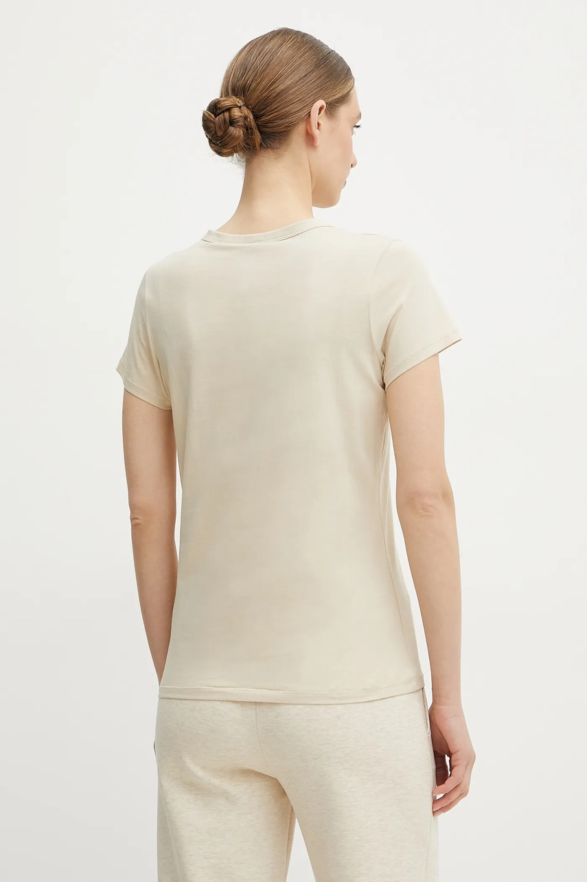 Βαμβακερό μπλουζάκι BOSS Orange γυναικείο, χρώμα: μπεζ, 50541343 φωτογραφία