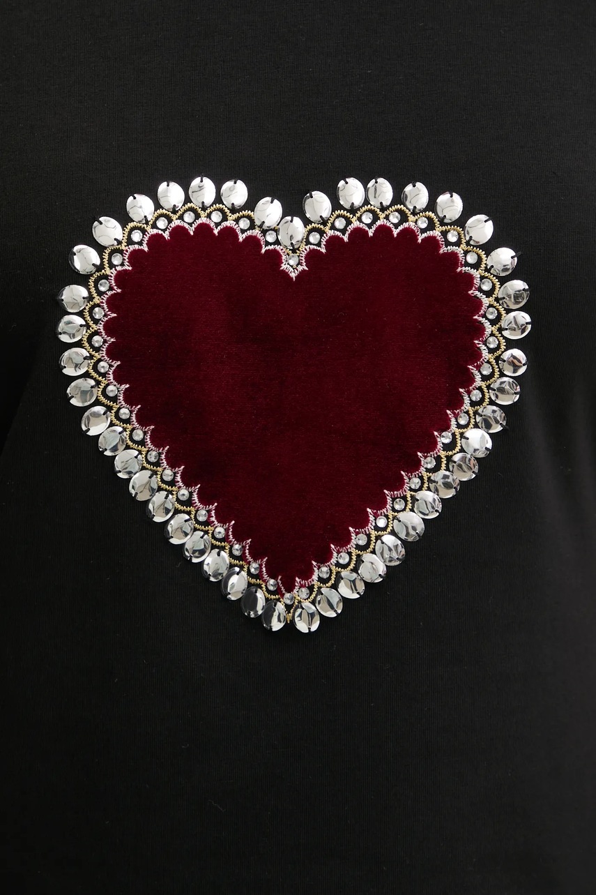 Μπλουζάκι Never Fully Dressed Heart Baby χρώμα: μαύρο, NFDTO1647 φωτογραφία