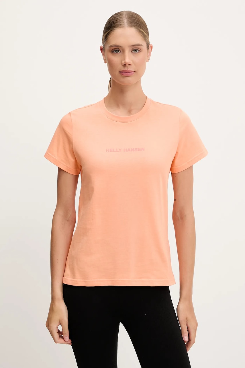 Helly Hansen tricou din bumbac CORE femei, culoarea portocaliu, 54591