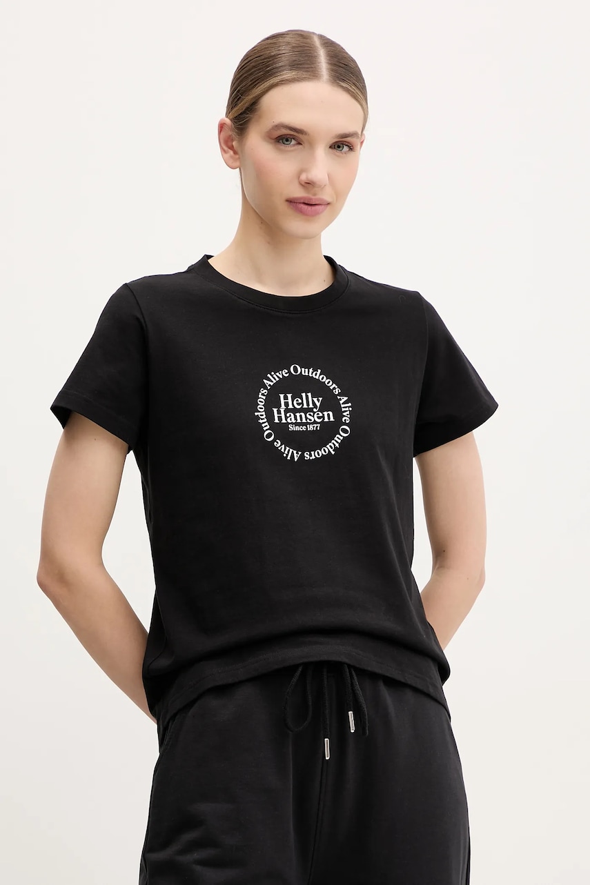 Helly Hansen tricou din bumbac CORE GRAPHIC femei, culoarea negru, 54592 Helly Hansen tricou din bumbac CORE GRAPHIC femei, culoarea negru, 54592