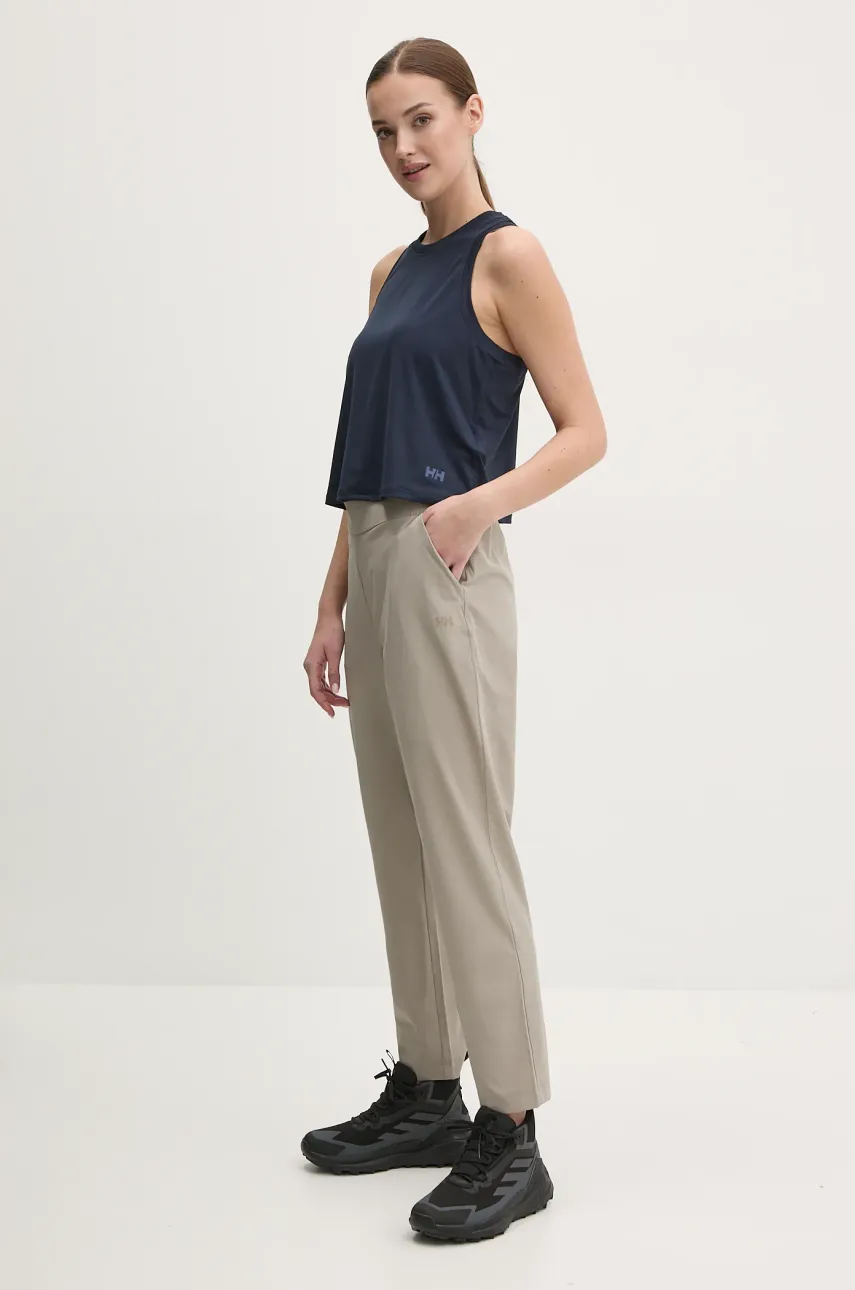 Спортивный топ Helly Hansen Ocean Cropped женский цвет синий 34269 Спортивный топ Helly Hansen Ocean Cropped женский цвет синий 34269
