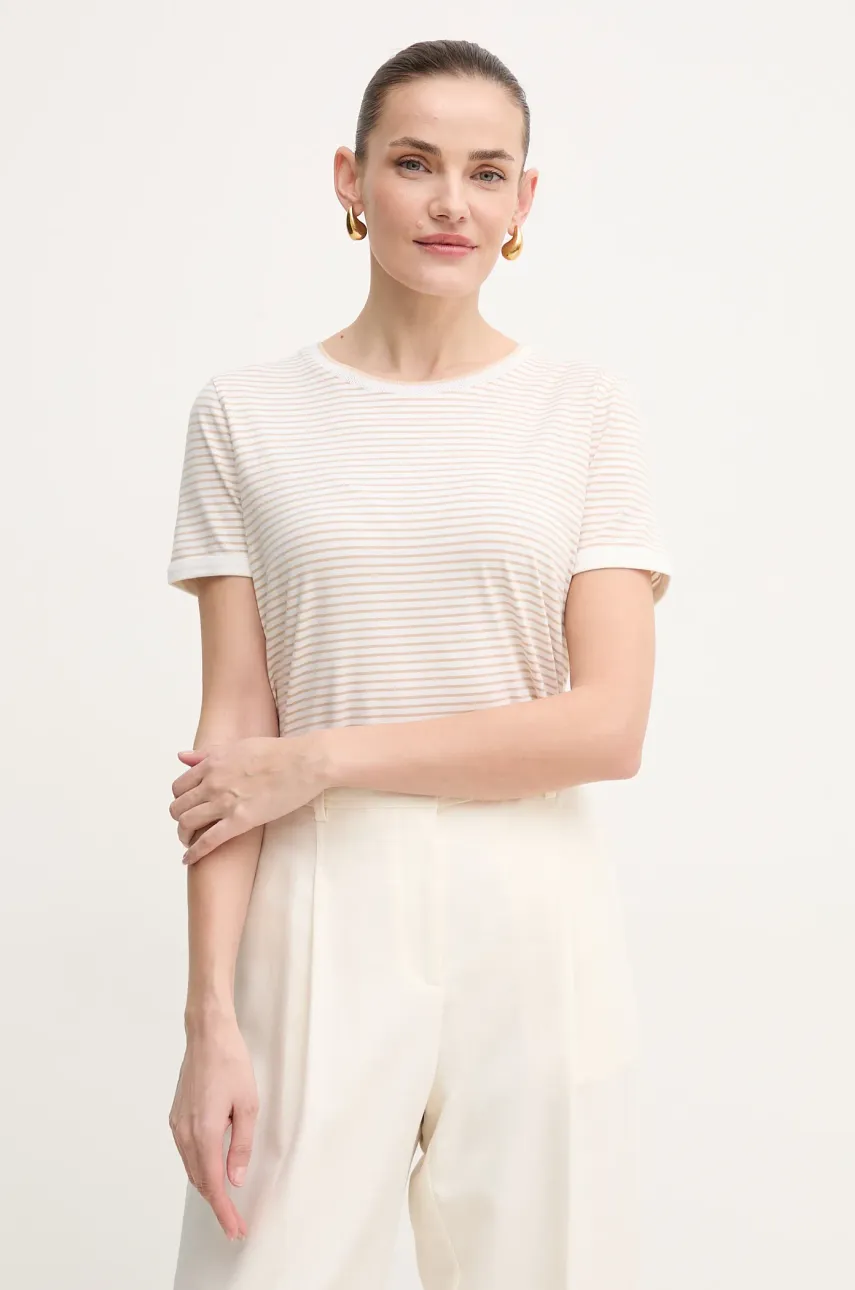 BOSS tricou femei, culoarea bej, 50454484