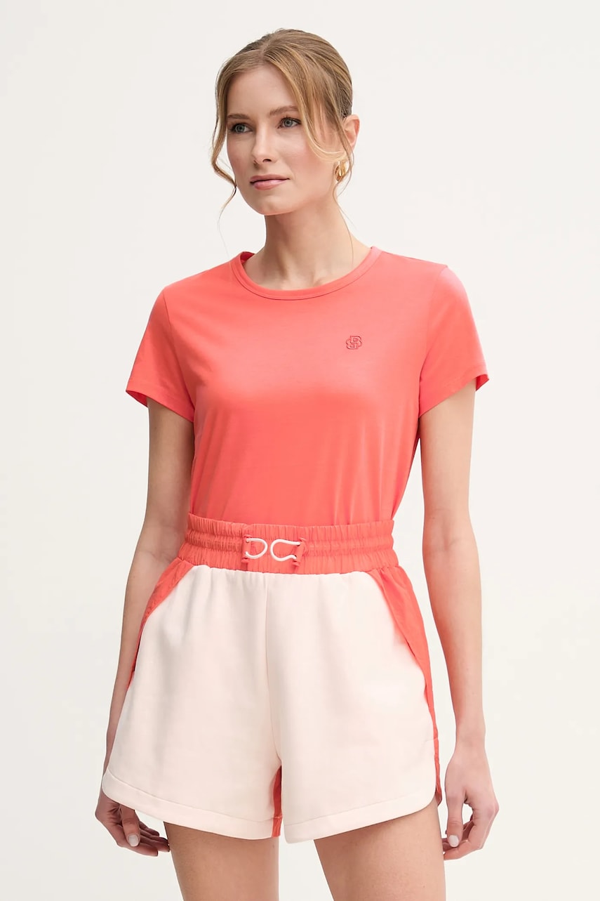 BOSS tricou din bumbac femei, culoarea roz, 50537598