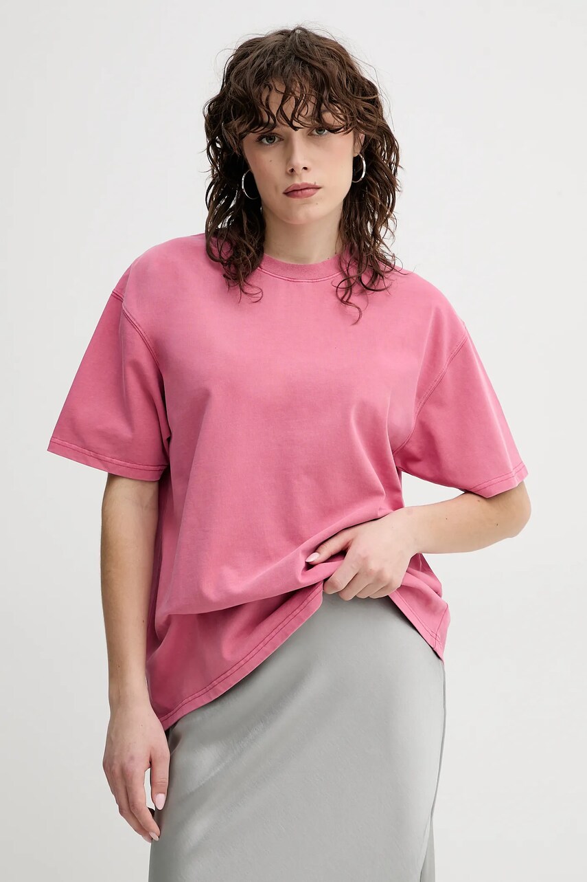 Samsoe Samsoe tricou din bumbac EIRA femei, culoarea roz, F23300036