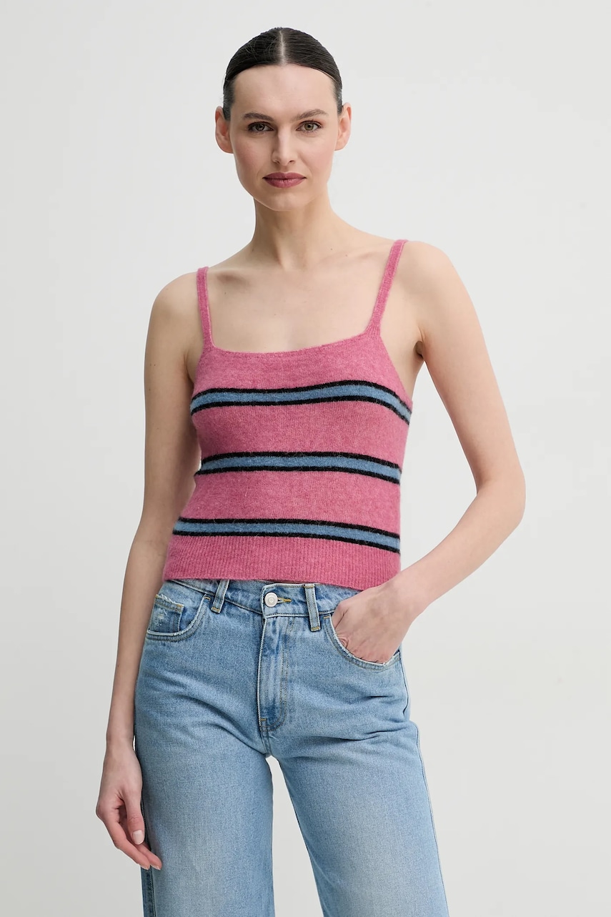 Samsoe Samsoe tricou de lana SANOURA culoarea roz, F25100054