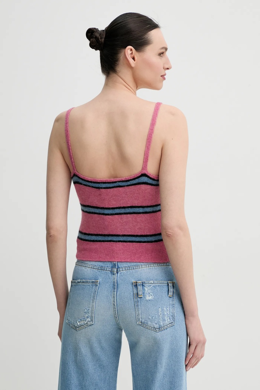 Μάλλινο τοπ Samsoe Samsoe SANOURA χρώμα: ροζ, F25100054 φωτογραφία