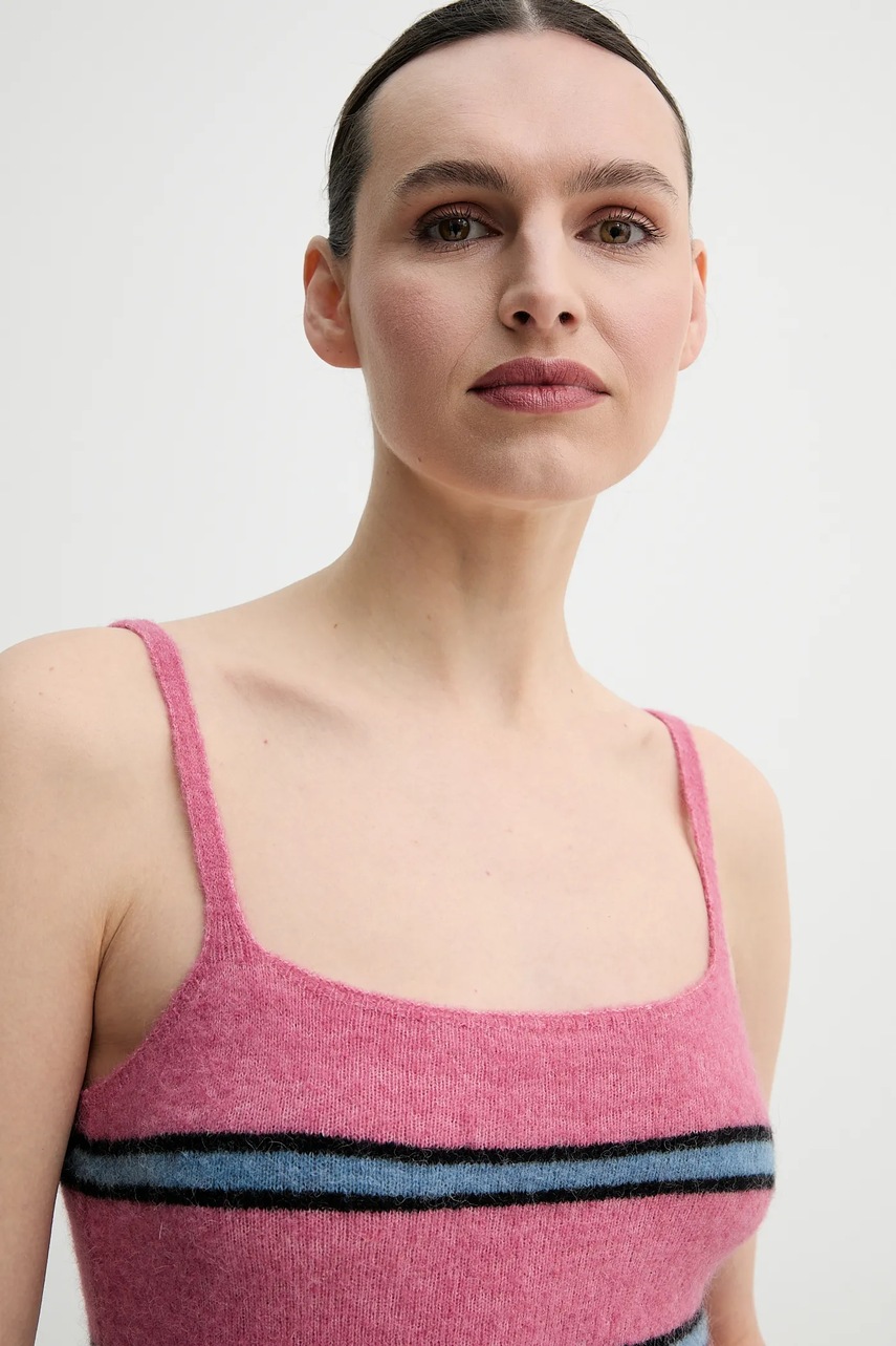 Μάλλινο τοπ Samsoe Samsoe SANOURA χρώμα: ροζ, F25100054 φωτογραφία