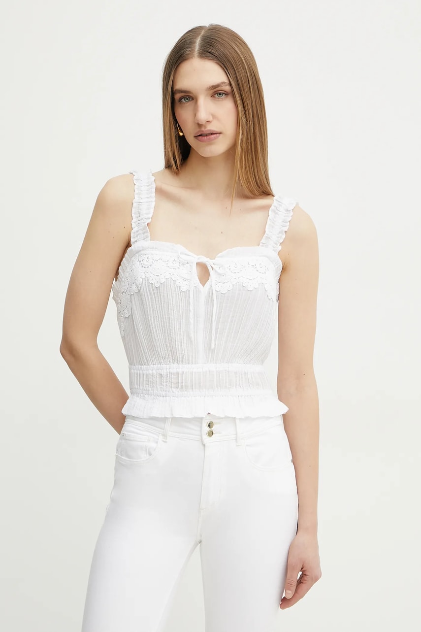 Halenka Guess REYA dámská, bílá barva, s aplikací, W5GH0U WE340