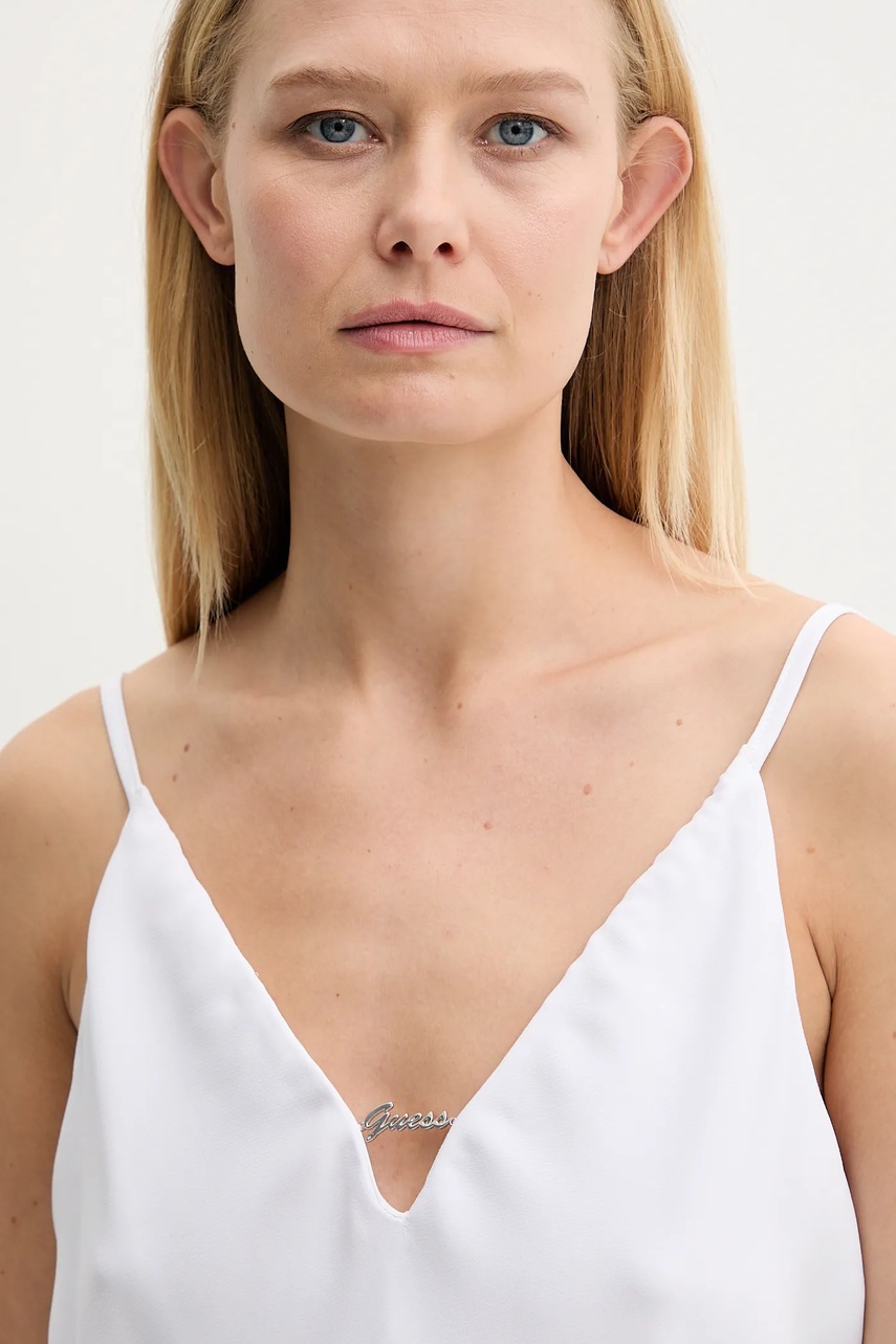 Μπλουζάκι Guess CAROLINE χρώμα: άσπρο, W5GH58 WGLD2 φωτογραφία