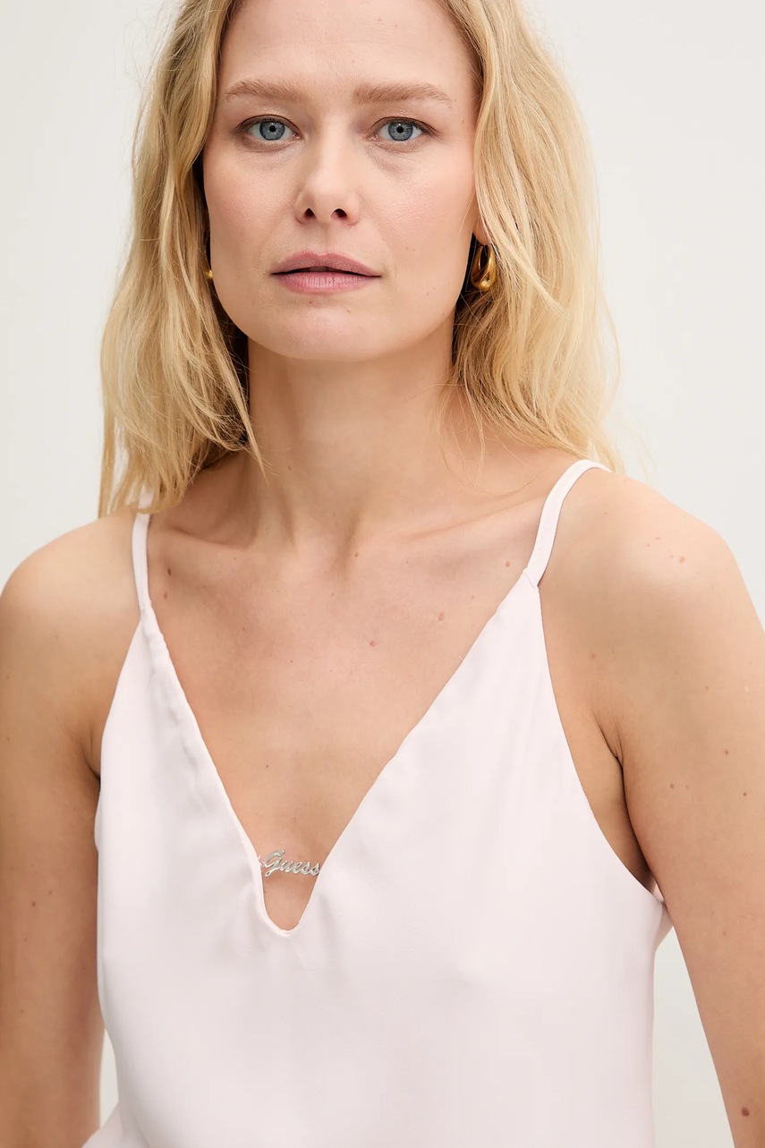 Μπλουζάκι Guess CAROLINE χρώμα: ροζ, W5GH58 WGLD2 φωτογραφία