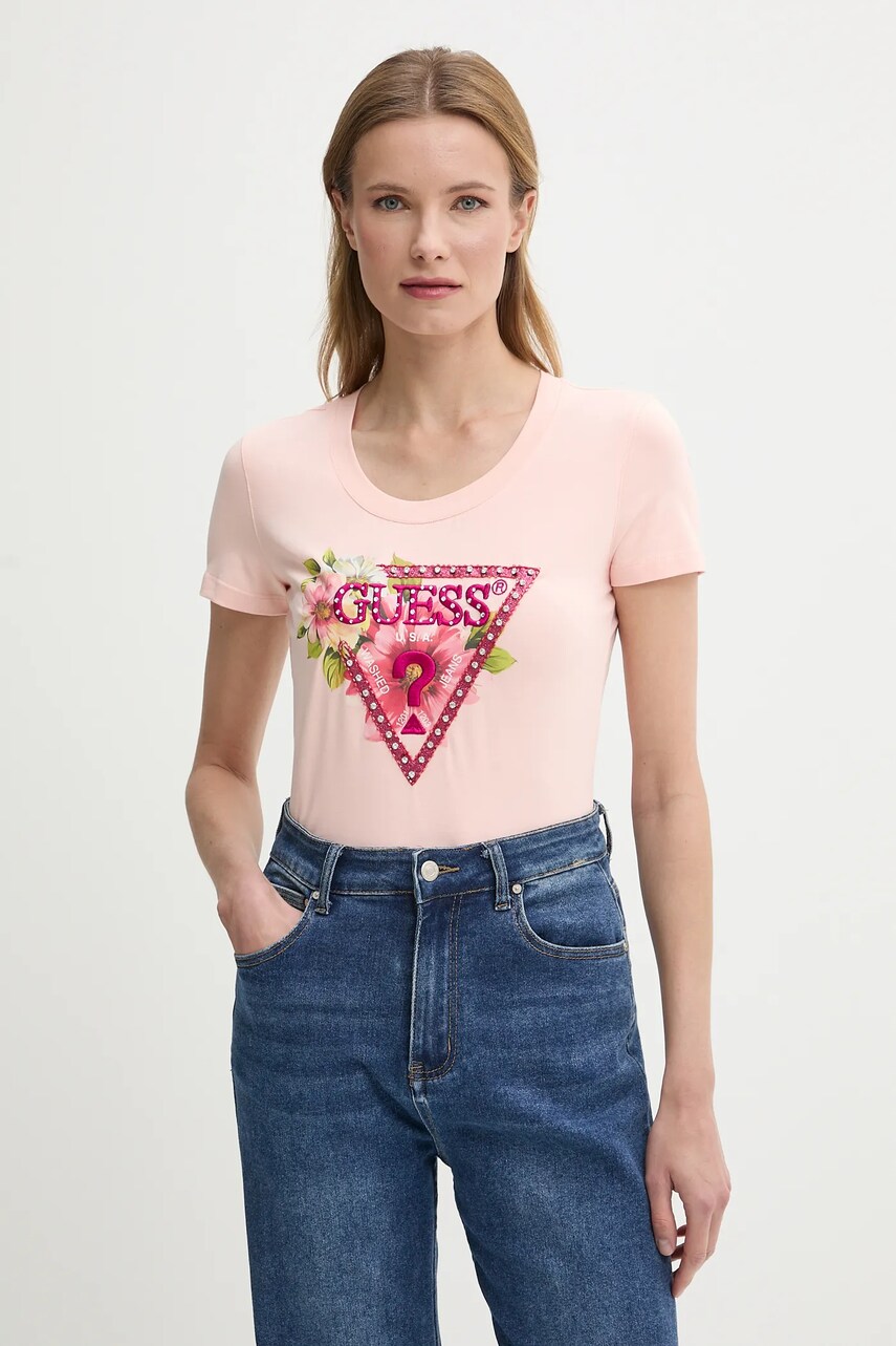 Levně Tričko Guess dámské, oranžová barva, W5GI10 J1314