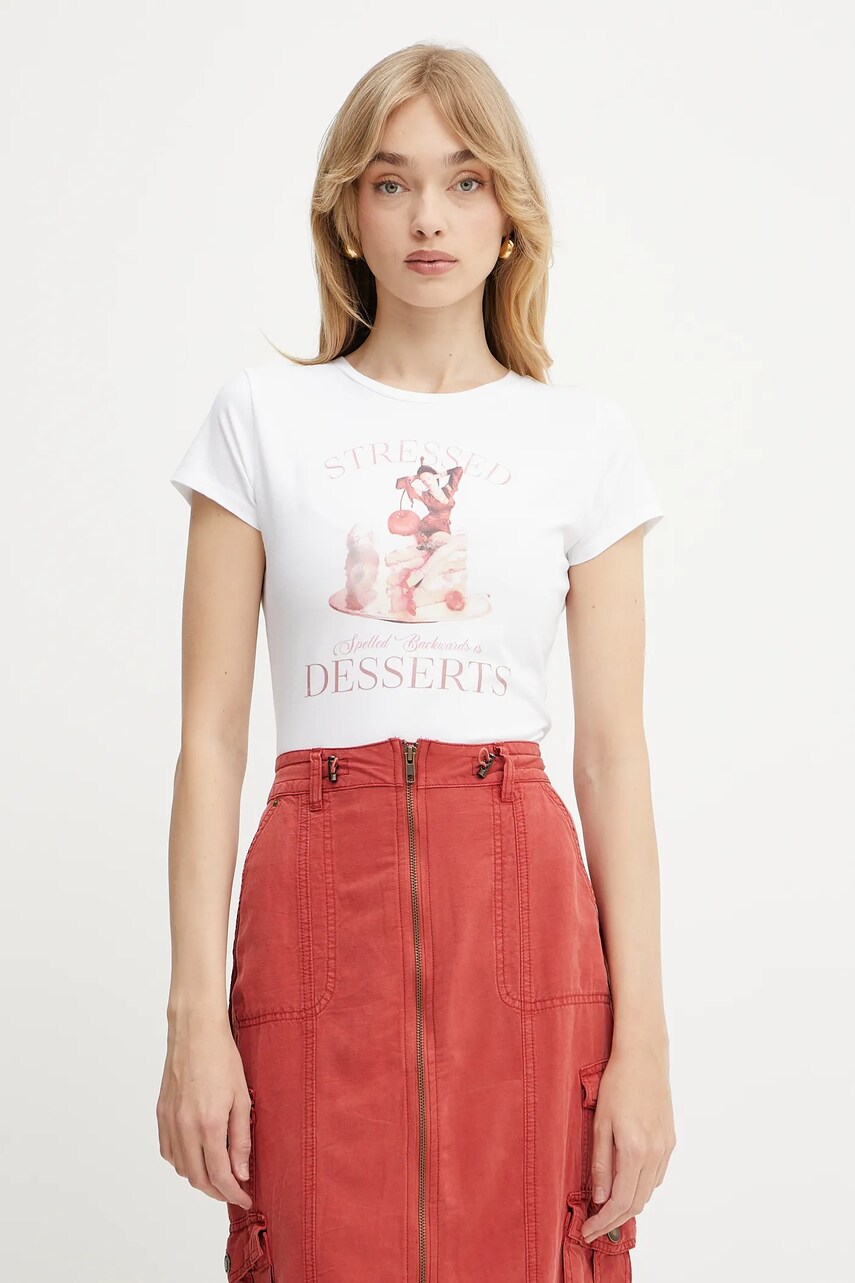 Levně Tričko Guess dámské, bílá barva, W5GI48 K49A1
