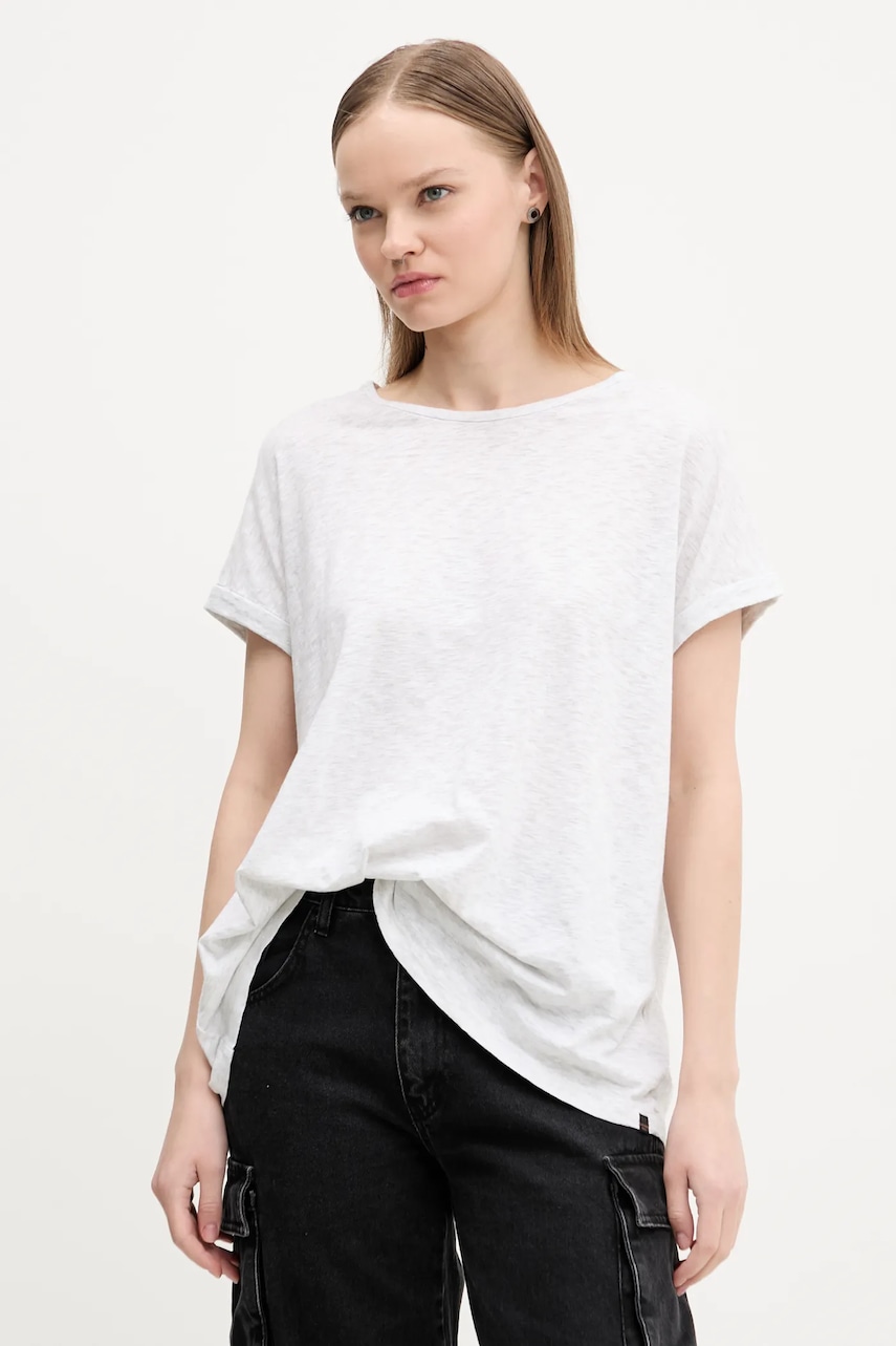 Superdry tricou femei, culoarea gri, W1011647A-1WG Superdry tricou femei, culoarea gri, W1011647A-1WG