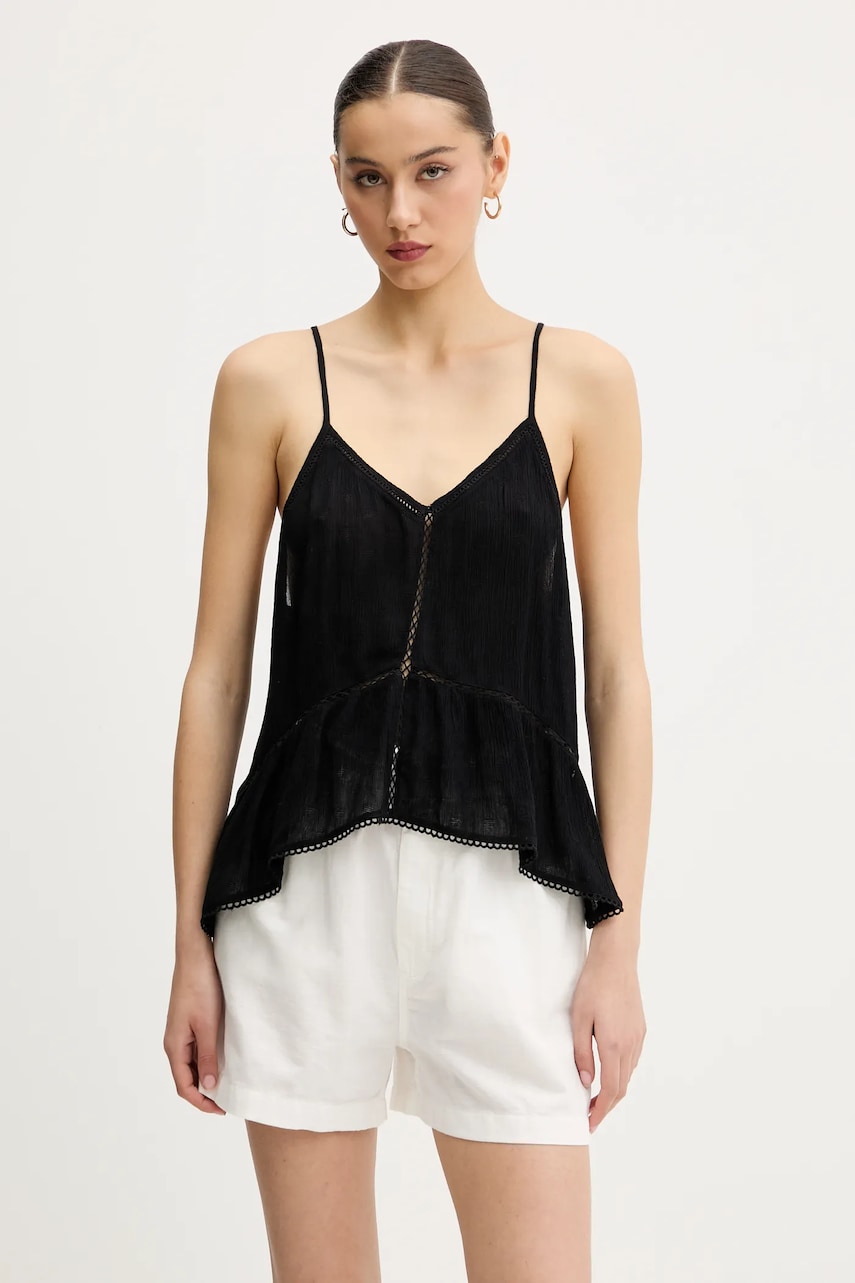 Superdry top culoarea negru, W6011647A-02A Superdry top culoarea negru, W6011647A-02A
