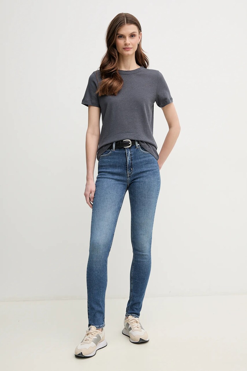 Льняная футболка Calvin Klein женская цвет серый K20K208248 Льняная футболка Calvin Klein женская цвет серый K20K208248