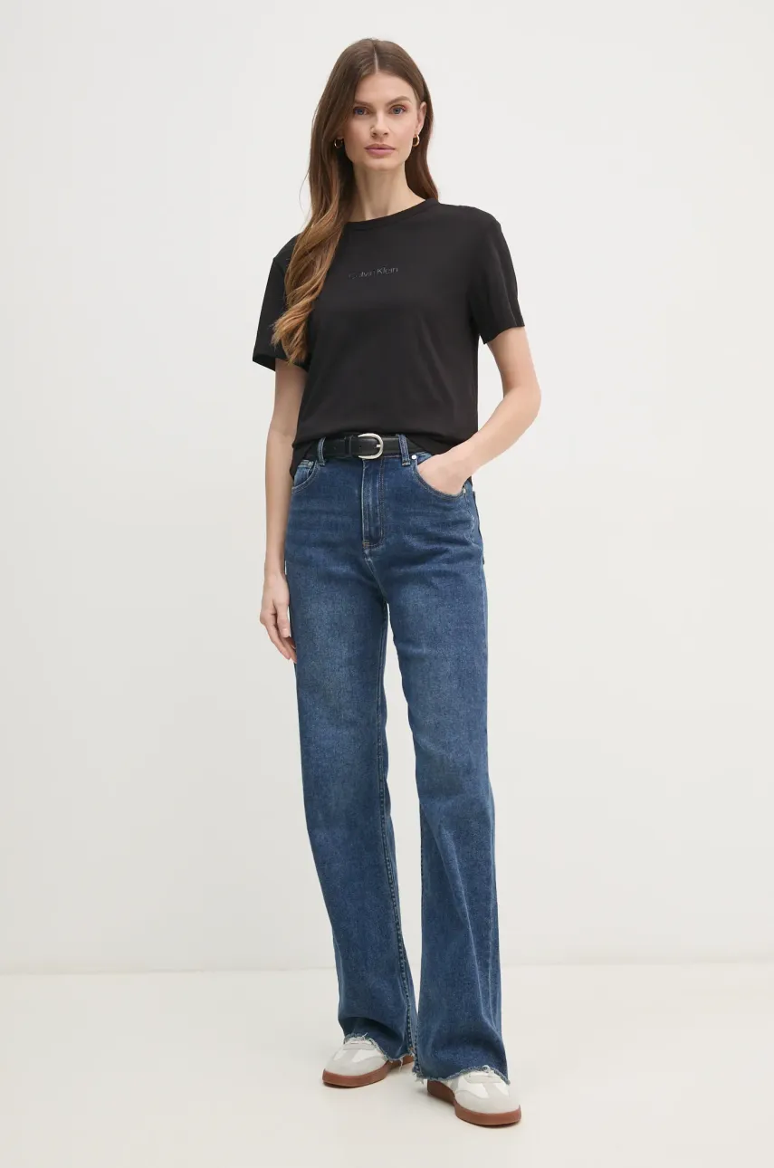 Хлопковая футболка Calvin Klein женская цвет чёрный K20K208294 Хлопковая футболка Calvin Klein женская цвет чёрный K20K208294