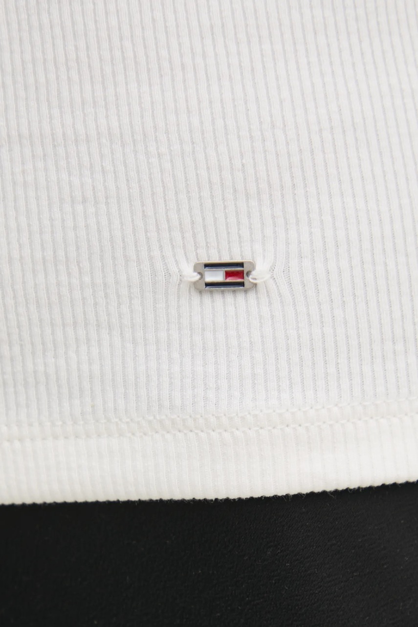 Top Tommy Hilfiger χρώμα: μπεζ, WW0WW44572 φωτογραφία