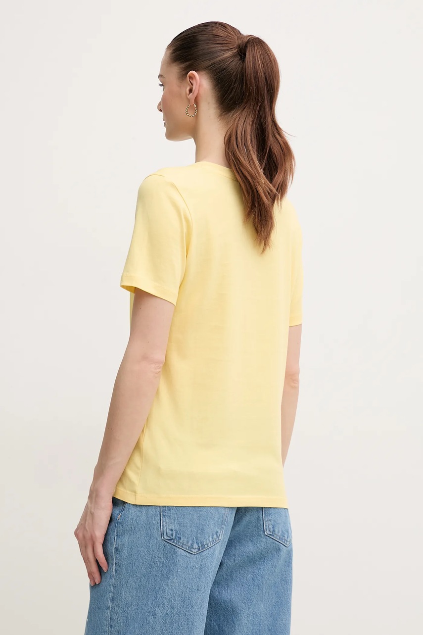 Βαμβακερό μπλουζάκι Tommy Hilfiger γυναικείο, χρώμα: κίτρινο, WW0WW45522 φωτογραφία