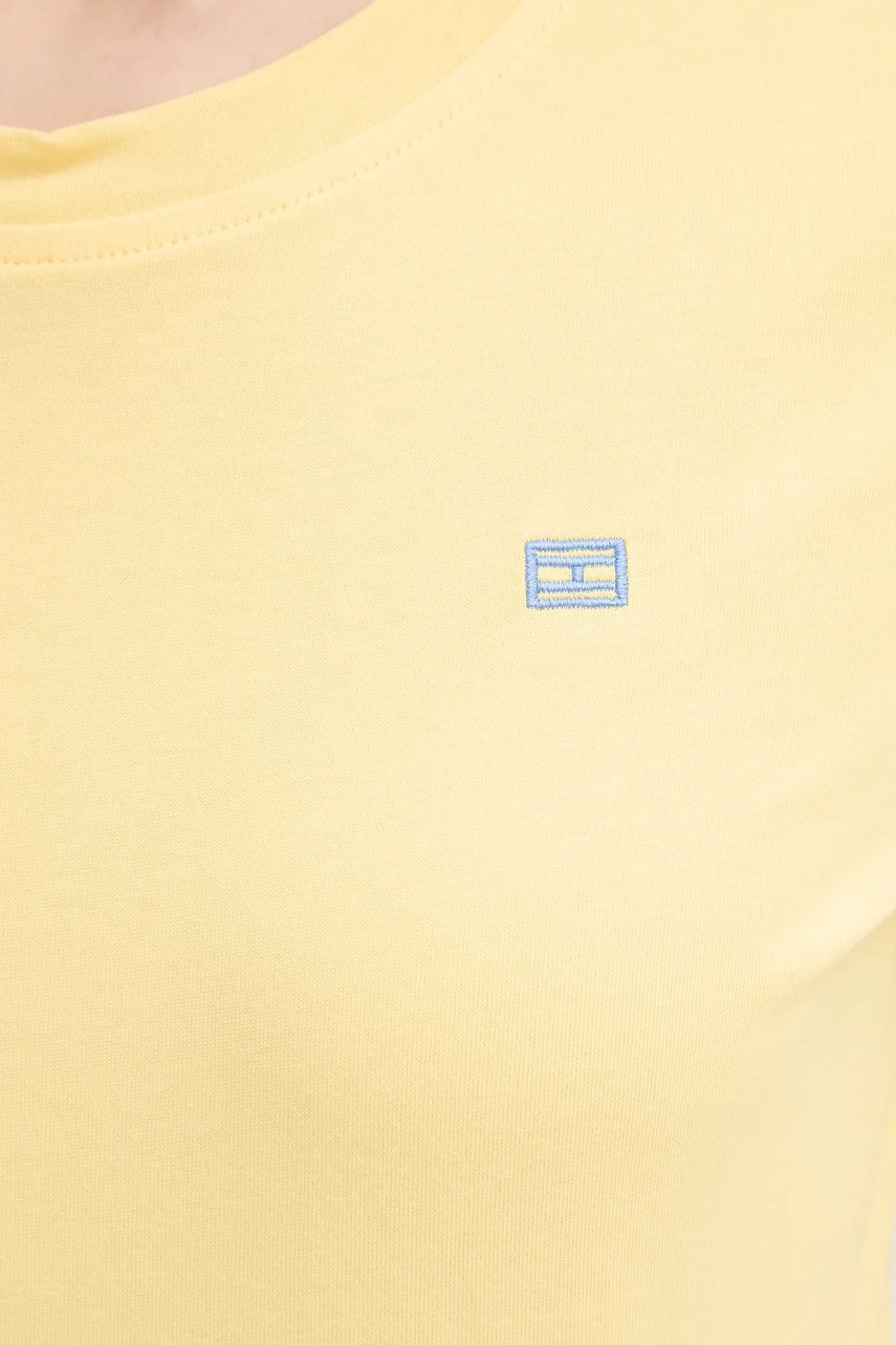 Βαμβακερό μπλουζάκι Tommy Hilfiger γυναικείο, χρώμα: κίτρινο, WW0WW45522 φωτογραφία