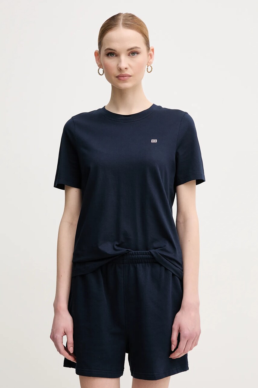 Levně Bavlněné tričko Tommy Hilfiger tmavomodrá barva, WW0WW45522