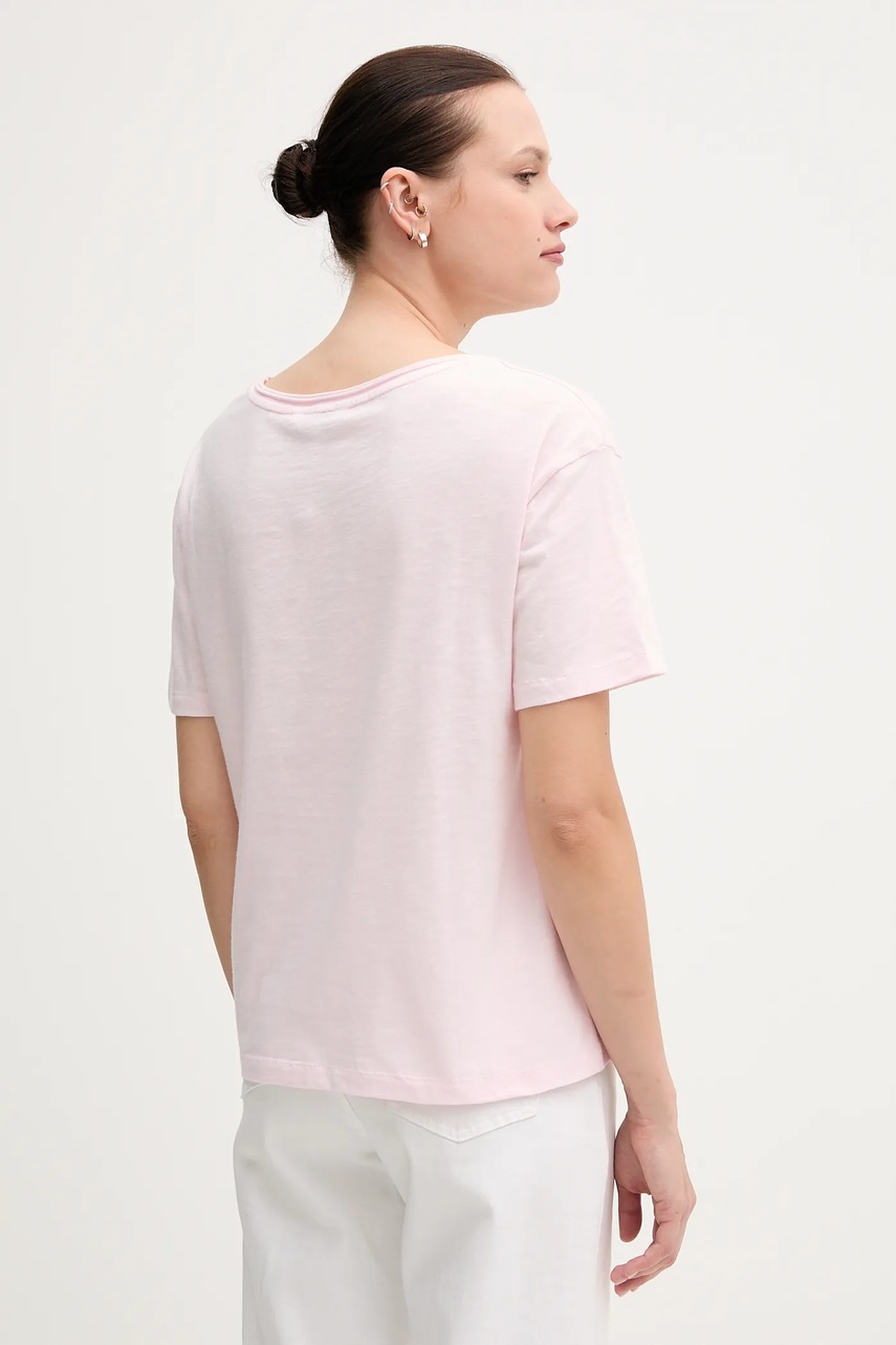 Хлопковая футболка цвет розовый WW0WW43901
