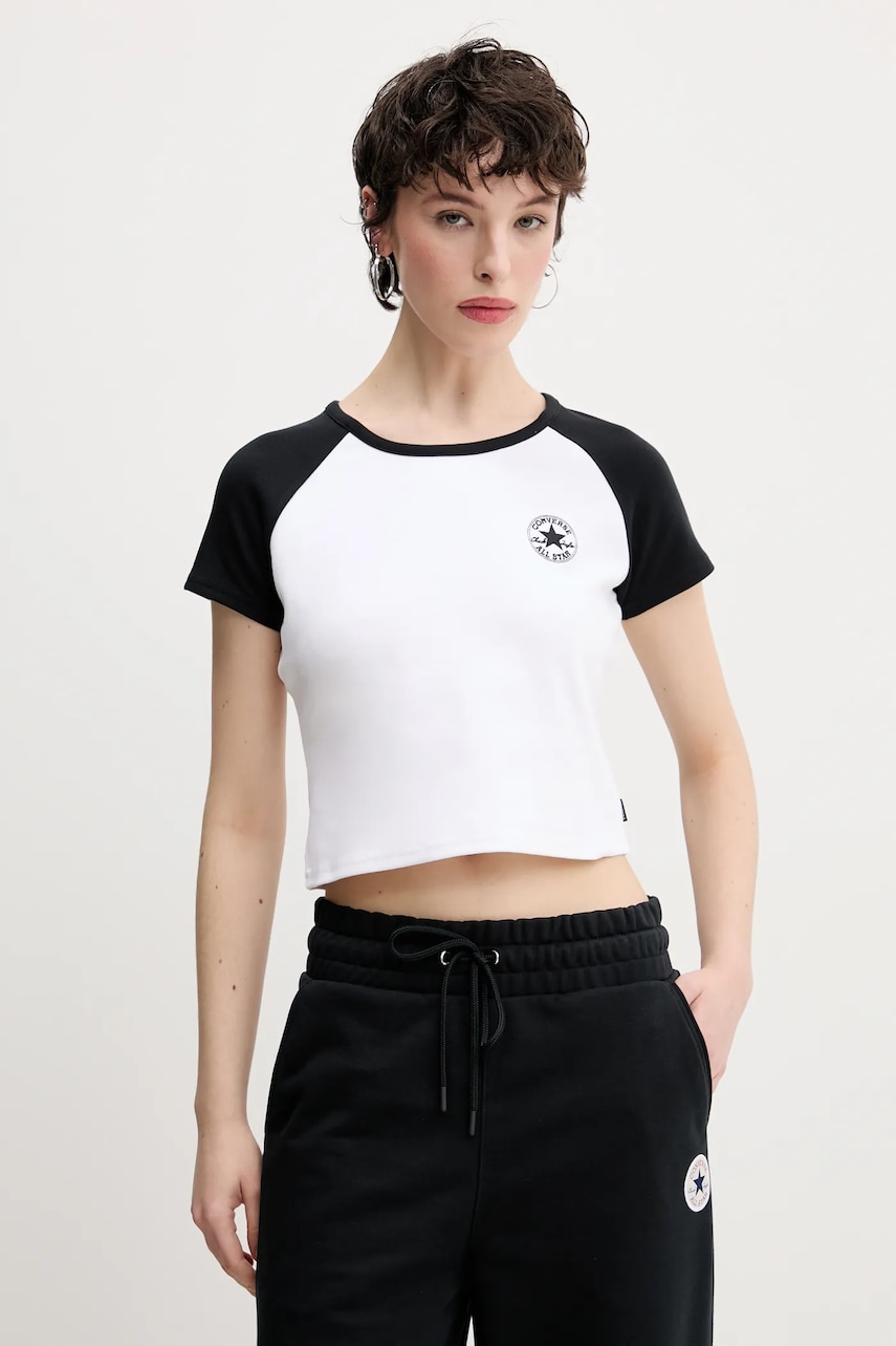 Converse tricou femei, culoarea alb, 10027396-A01