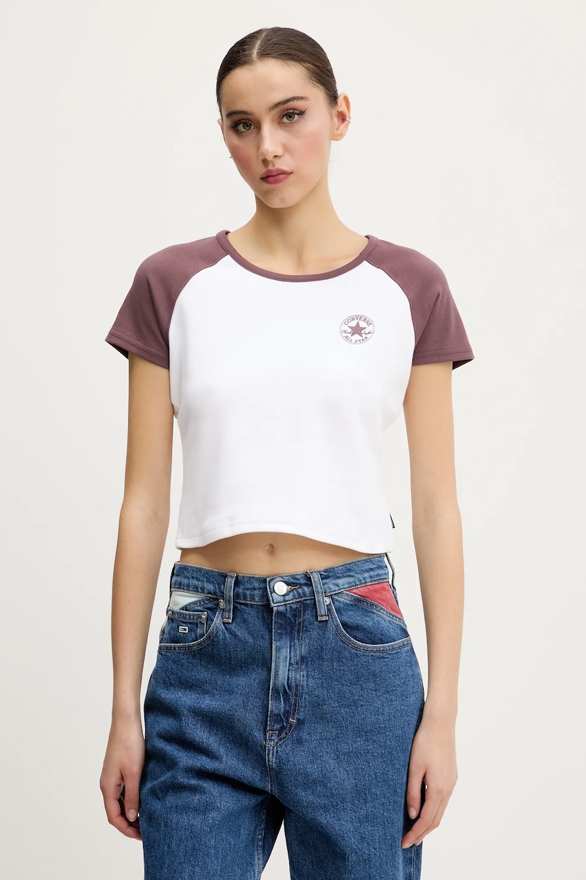 Converse tricou femei, culoarea alb, 10027396-A03