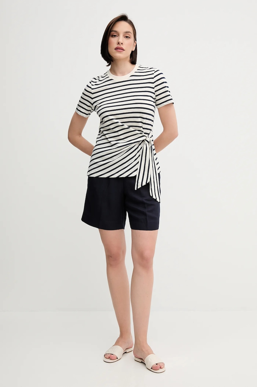 Хлопковая футболка Tommy Hilfiger цвет бежевый WW0WW44559 Хлопковая футболка Tommy Hilfiger цвет бежевый WW0WW44559