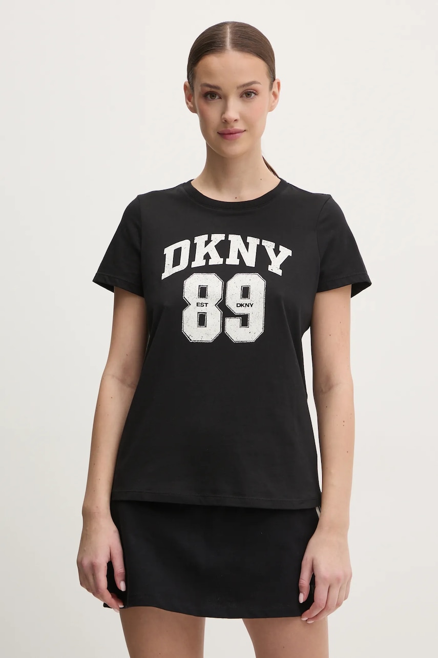Dkny tricou din bumbac femei, culoarea negru, DP5T1228