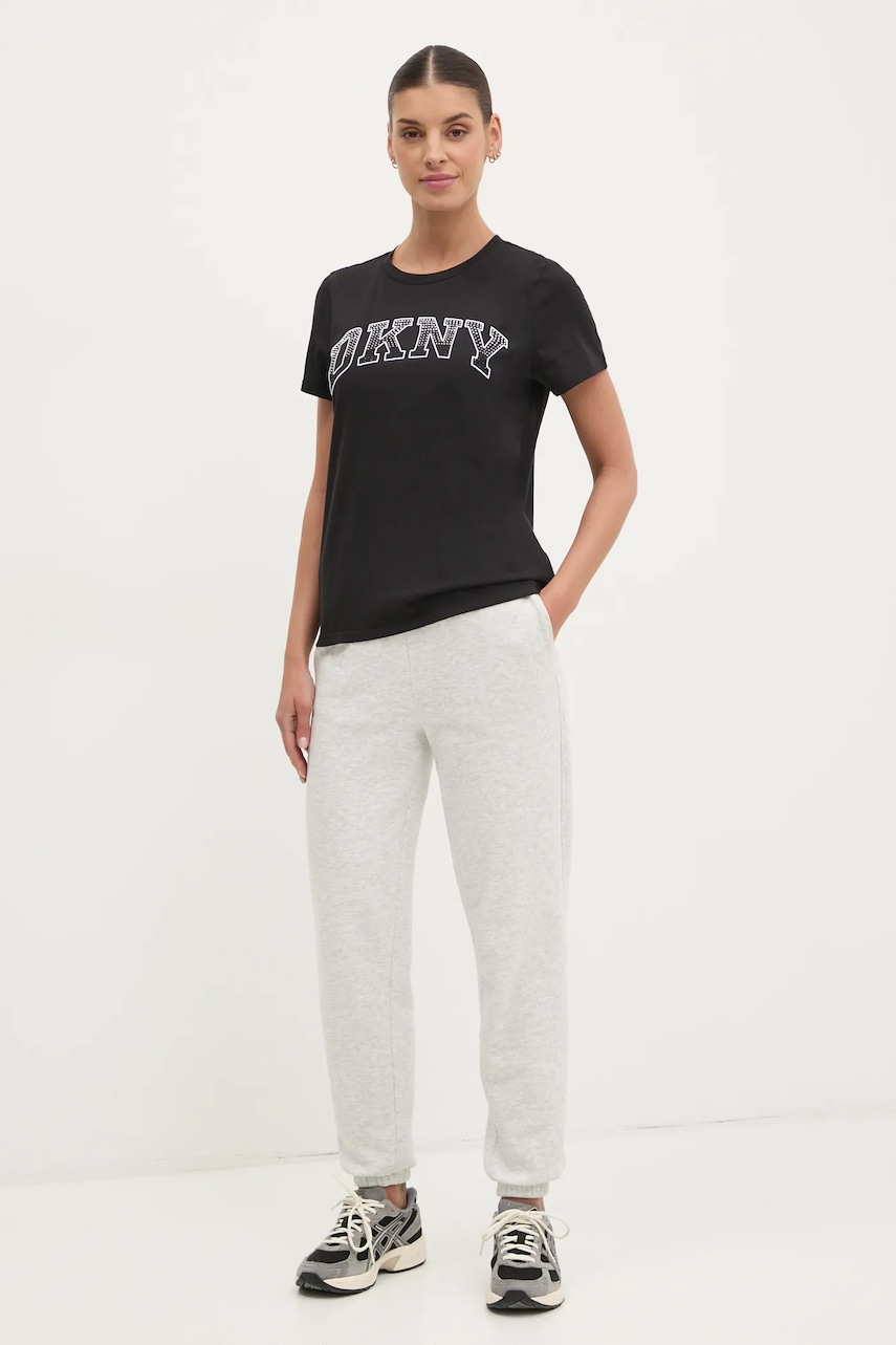 Хлопковая футболка Dkny женская цвет чёрный DP5T1250 Хлопковая футболка Dkny женская цвет чёрный DP5T1250