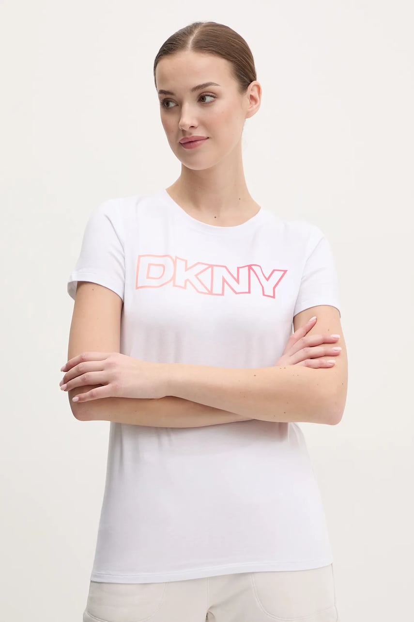 Dkny tricou femei, culoarea alb, DP5T1193