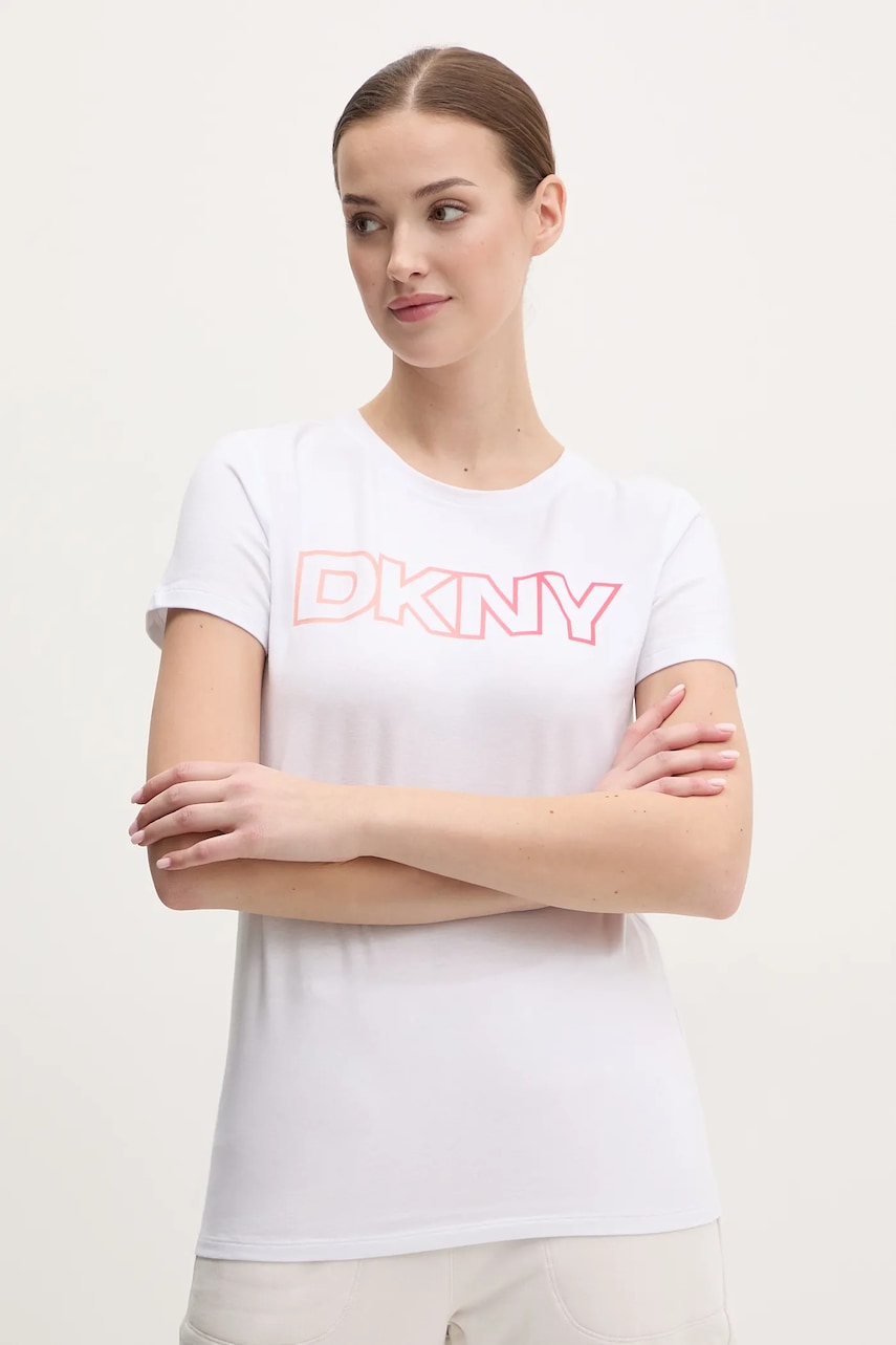 Dkny tricou femei, culoarea alb, DP5T1193