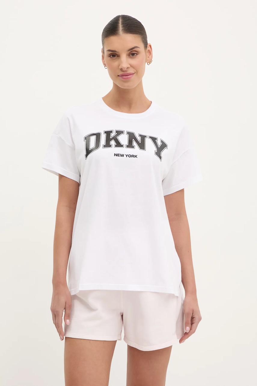 Dkny tricou din bumbac femei, culoarea alb, DP5T1224