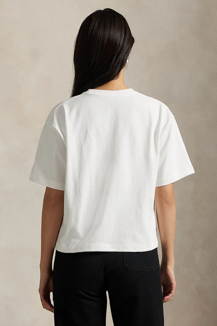 Хлопковая футболка Polo Ralph Lauren цвет белый 211965119 Хлопковая футболка Polo Ralph Lauren цвет белый 211965119