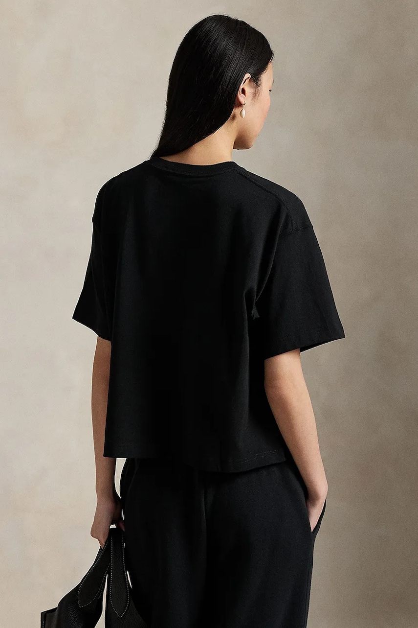 Хлопковая футболка Polo Ralph Lauren цвет чёрный 211965119 Хлопковая футболка Polo Ralph Lauren цвет чёрный 211965119