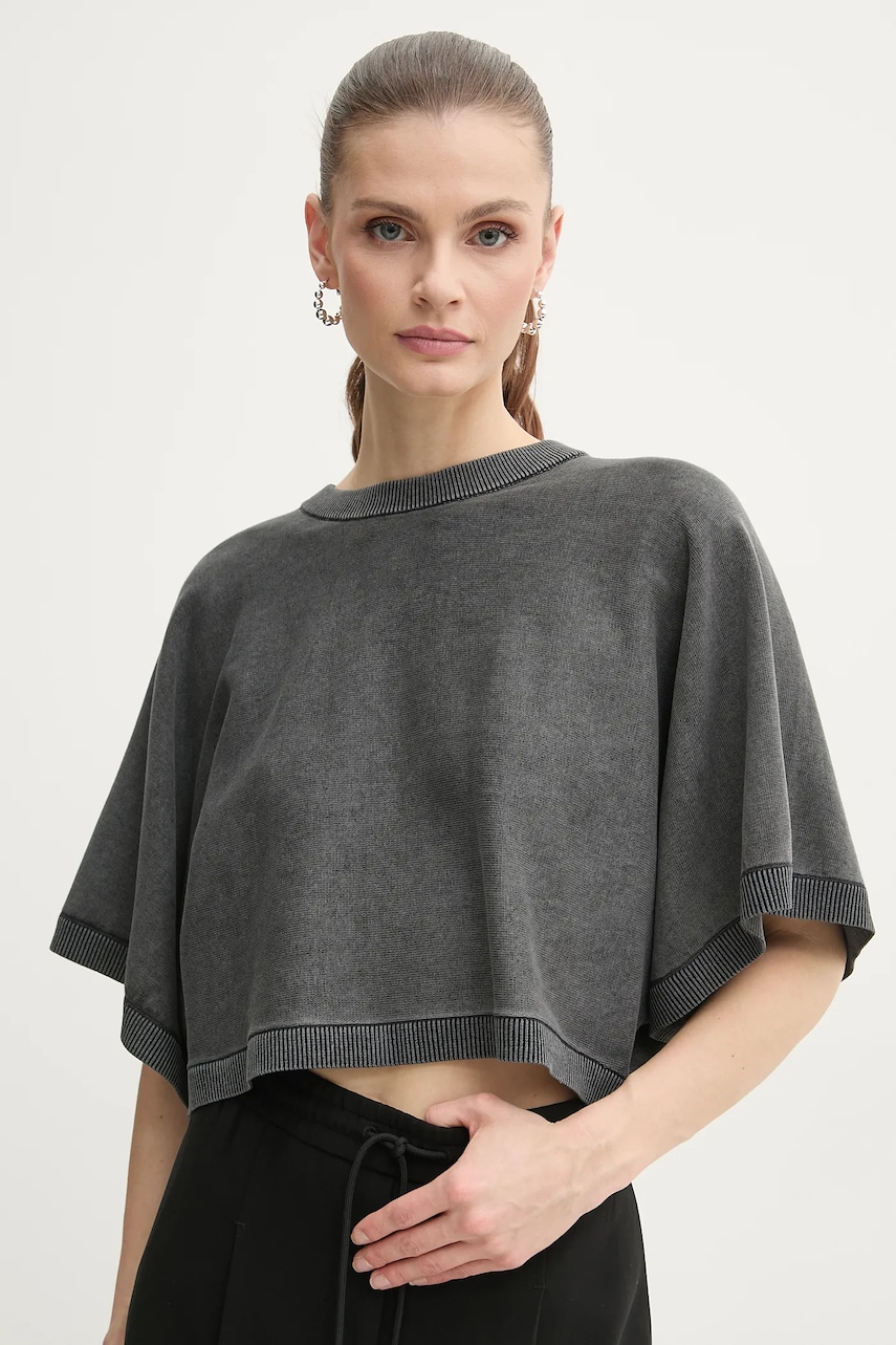 MICHAEL Michael Kors tricou din bumbac femei, culoarea gri, MS56160HMS MICHAEL Michael Kors tricou din bumbac femei, culoarea gri, MS56160HMS