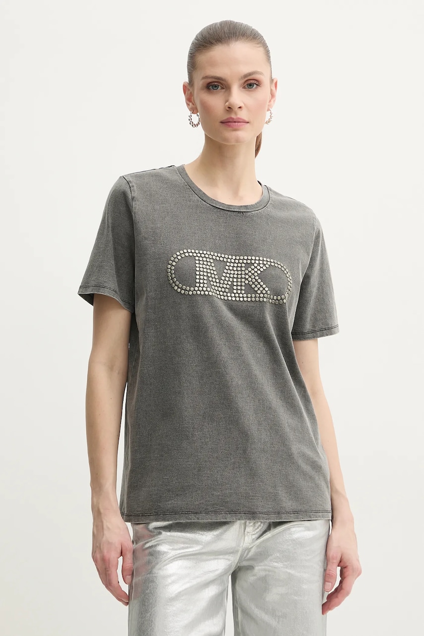 MICHAEL Michael Kors tricou din bumbac femei, culoarea gri, MS551SC36A