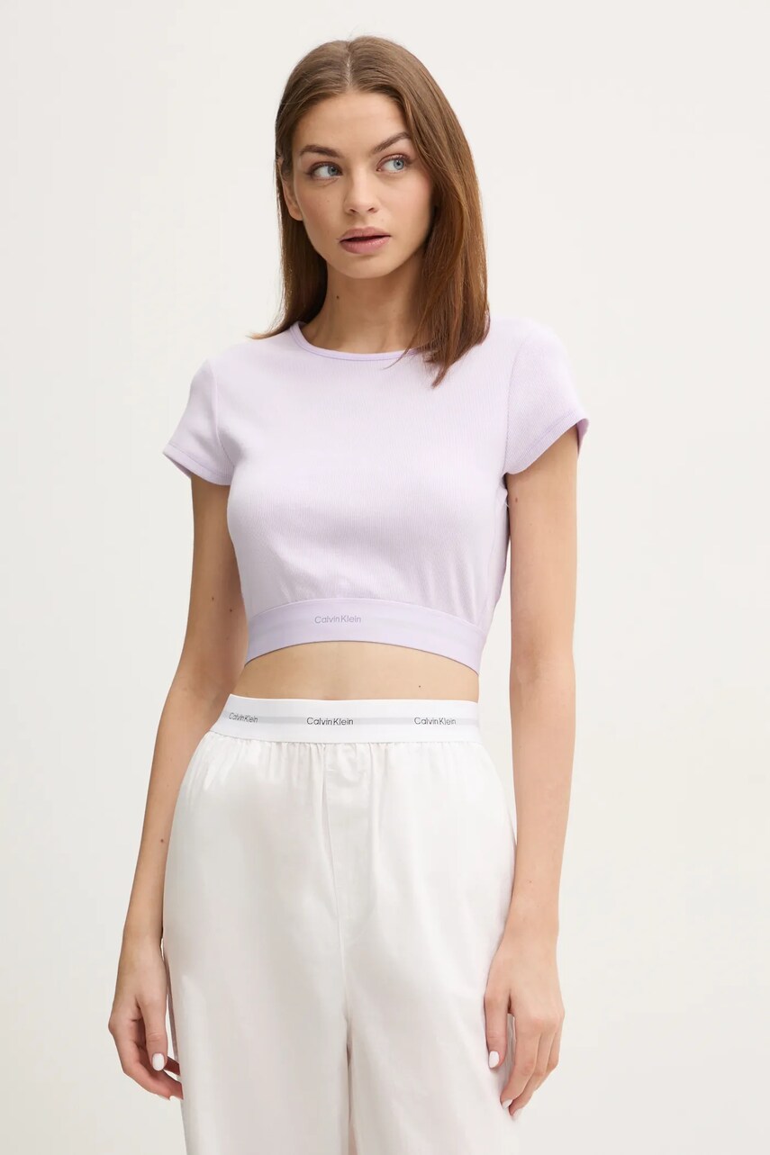 Levně Tričko Calvin Klein Underwear fialová barva, LV00QS7349