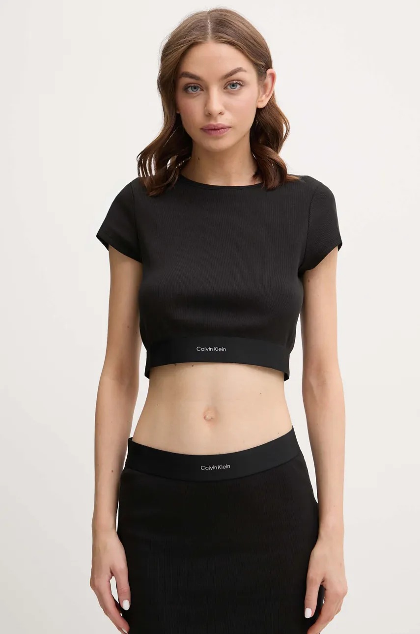 Levně Tričko Calvin Klein Underwear černá barva, LV00QS7349