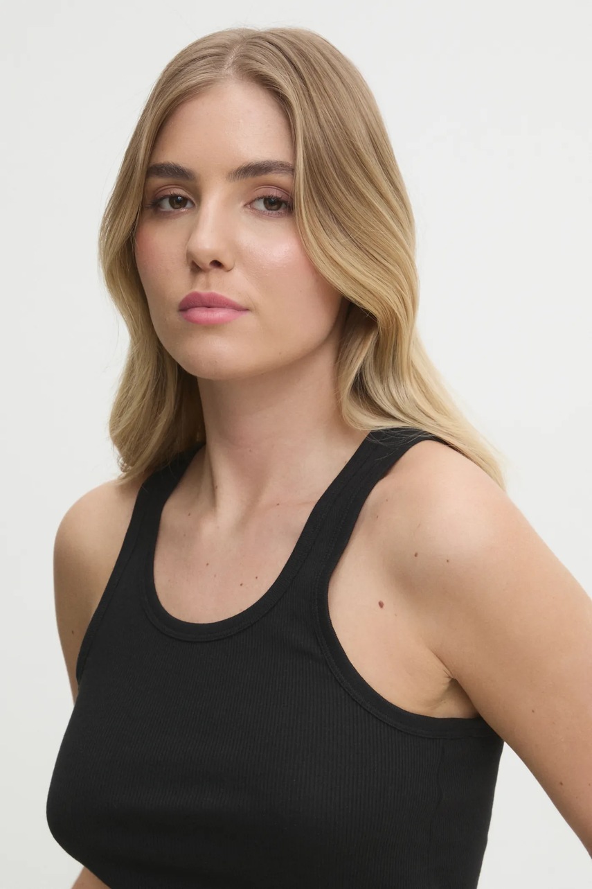 Βαμβακερό τοπ Calvin Klein Underwear 3-pack χρώμα: μαύρο, LV00QS7493 φωτογραφία