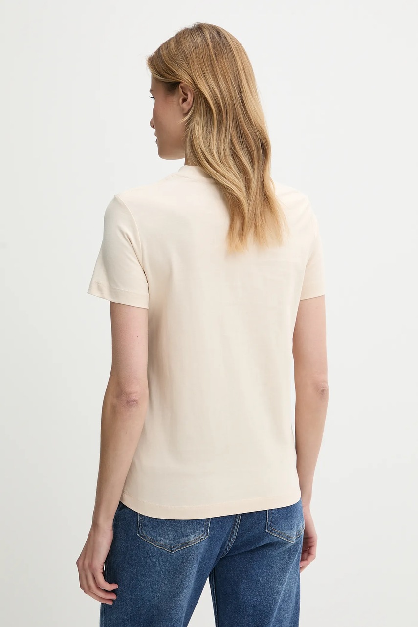 Хлопковая футболка Calvin Klein Jeans женская цвет бежевый J20J225256 Хлопковая футболка Calvin Klein Jeans женская цвет бежевый J20J225256