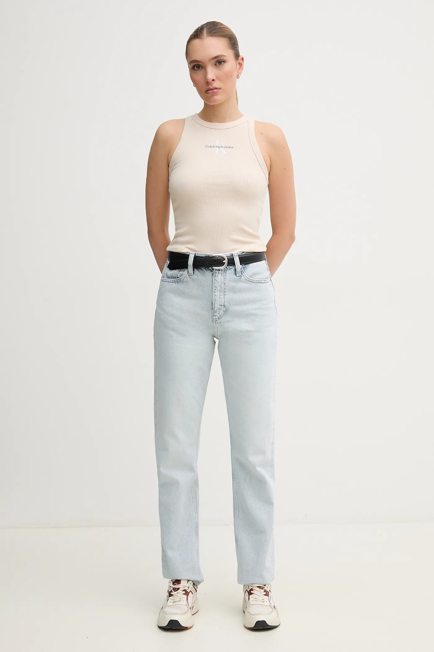Топ Calvin Klein Jeans женский цвет бежевый J20J225301 Топ Calvin Klein Jeans женский цвет бежевый J20J225301