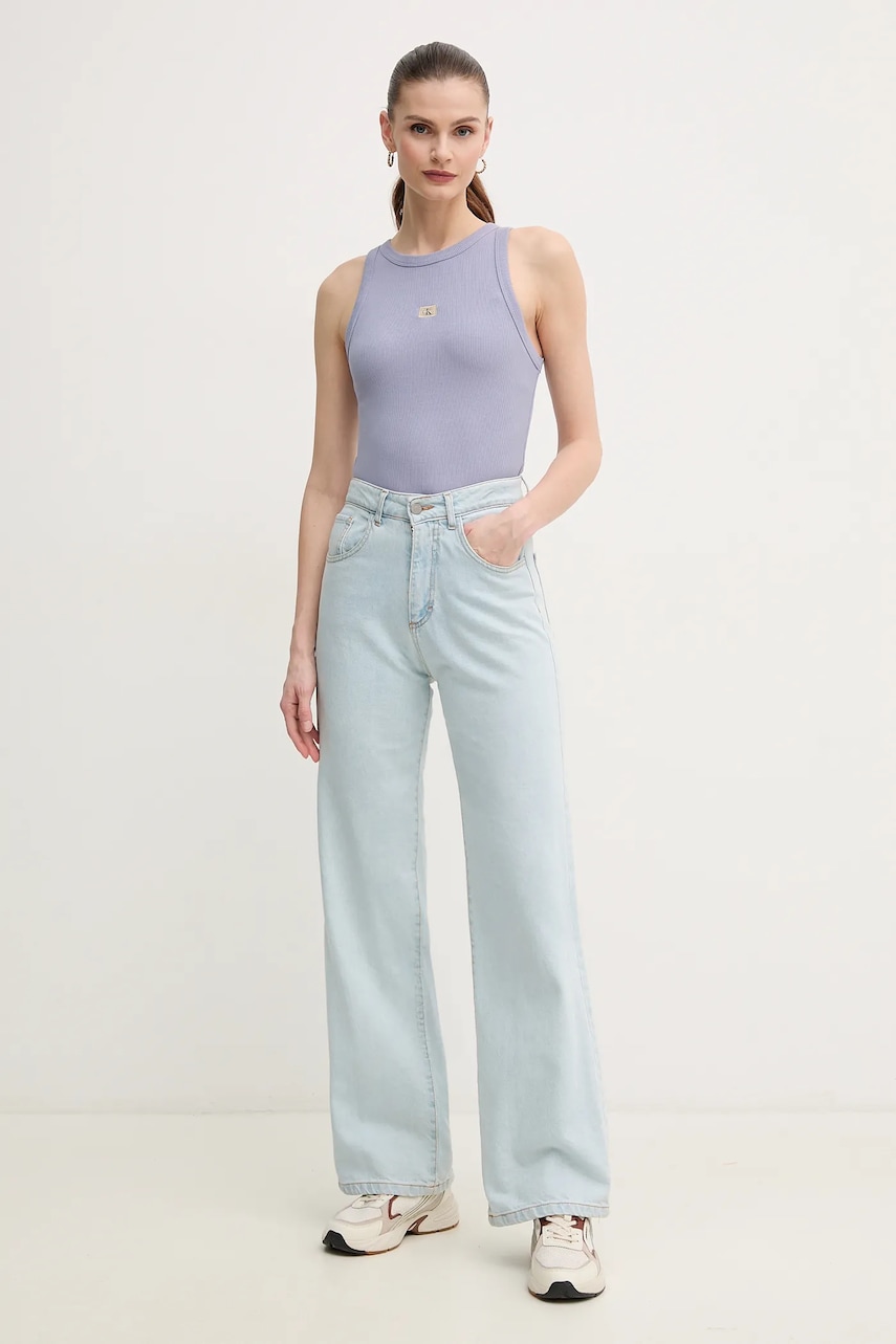 Топ Calvin Klein Jeans цвет фиолетовый J20J225311 Топ Calvin Klein Jeans цвет фиолетовый J20J225311
