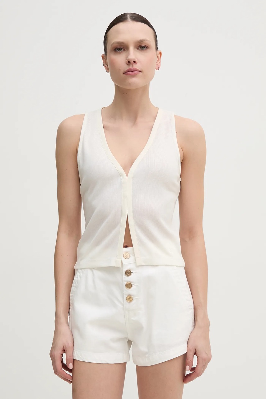 Levně Halenka Calvin Klein Jeans dámská, béžová barva, hladká, J20J225316