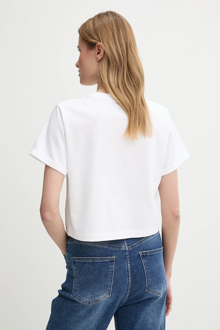 Хлопковая футболка Calvin Klein Jeans цвет белый LV047AB814 Хлопковая футболка Calvin Klein Jeans цвет белый LV047AB814